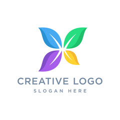 Vector graphic of beautiful leaf logo design template