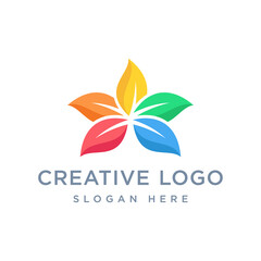 Vector graphic of beautiful leaf logo design template