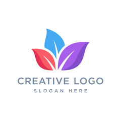 Vector graphic of beautiful leaf logo design template