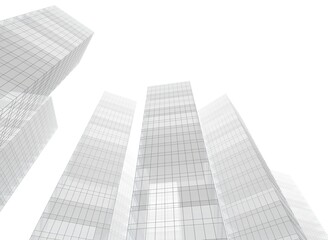 architecture building 3d illustration 3d rendering