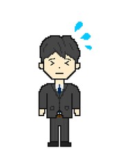 Working men sweating pixel art