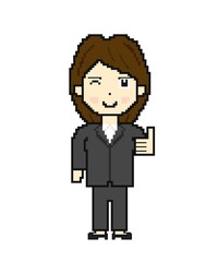 Good working women in pixel art