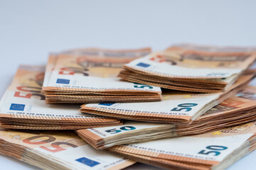 Lot of Money with bills and coins