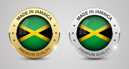 Made in Jamaica graphics and labels set. - obrazy, fototapety, plakaty