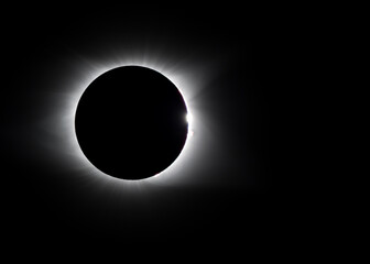 Solar Eclipse Diamon Ring and Solar Flares