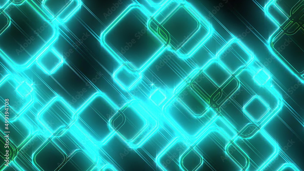 Aufkleber abstract glow squares and lines, computer generated. 3d rendering of web background