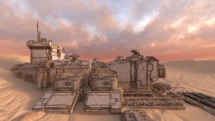 Obraz premium 惑星探査基地