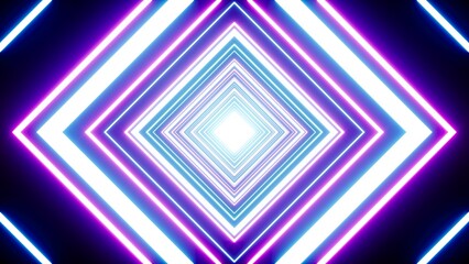 Fototapeta premium Concentric Diamond Digital Neon Light