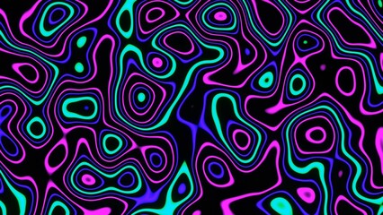 psychedelic neon contour lines wave