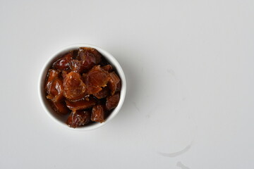 Fresh Arabian dates (Khalas dates ) isolated on white background