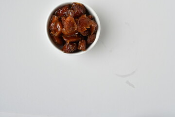 Fresh Arabian dates (Khalas dates ) isolated on white background