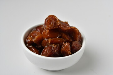Fresh Arabian dates (Khalas dates ) isolated on white background