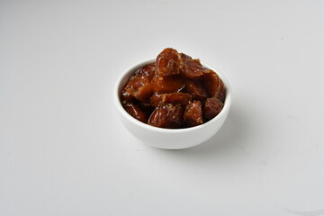 Fresh Arabian dates (Khalas dates ) isolated on white background