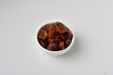 Fresh Arabian dates (Khalas dates ) isolated on white background