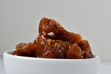 Fresh Arabian dates (Khalas dates ) isolated on white background