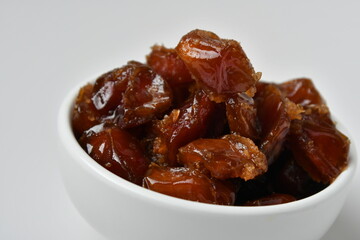Fresh Arabian dates (Khalas dates ) isolated on white background