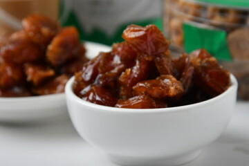 Fresh Arabian dates (Khalas dates ) isolated on white background