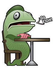 Go Fish Cartoon Illustration