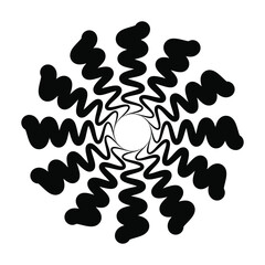 Abstract black circle shape. Geometric art. Design element for round logo, prints, tattoo, sign, symbol, abstract background, template and textile pattern