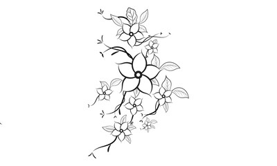 Vector nature illustration in vintage floral elegant abstract background