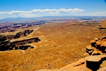 Canyonlands National Park in southeastern Utah, a dramatic desert landscape carved by the Colorado...