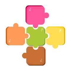 Vector illustration of colorful puzzles, doodles, children's games, education.