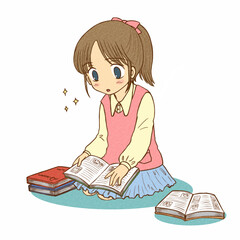 本を読む女の子