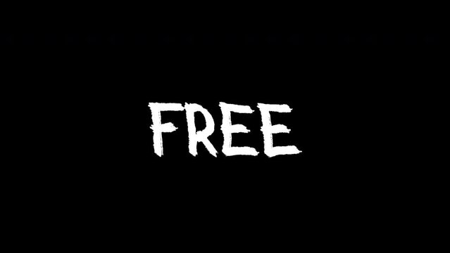 free word - Hand drawn animated wiggle . Two color - black and white. 2d typographic doodle animation. High resolution 4K.