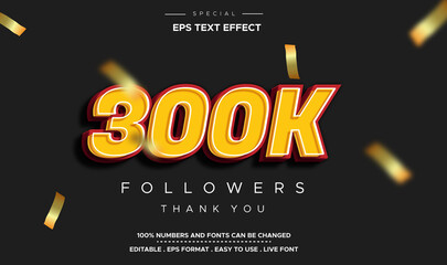 Editable text style 300K number effect.
