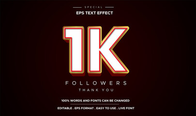 Editable text style 1K number effect.