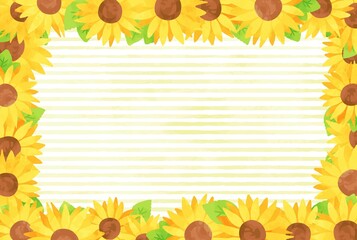 beautiful　watercolor　Sunflower　background　illustration