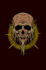 Fototapeta premium Root skull vector illustration