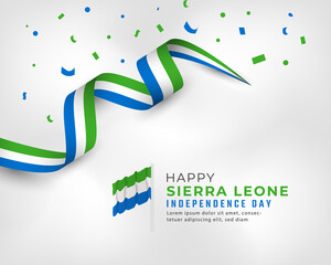 Happy Sierra Leone Independence Day April 27th Celebration Vector Design Illustration. Template for Poster, Banner, Advertising, Greeting Card or Print Design Element