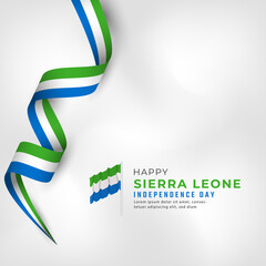 Happy Sierra Leone Independence Day April 27th Celebration Vector Design Illustration. Template for Poster, Banner, Advertising, Greeting Card or Print Design Element