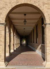 Exterior corridor on a college campus