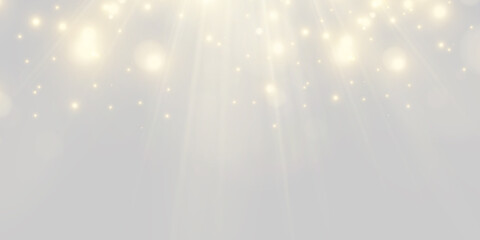 Vector sparkles on a transparent background. Christmas light effect. Sparkling magical dust particles.