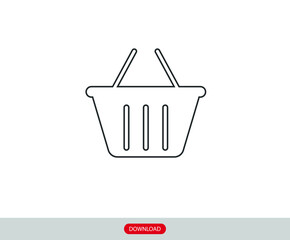 Basket flat vector icon. Buy flat vector icon. Market flat vector icon