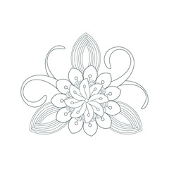 Decorative Doodle flowers in black and white for coloring book, cover or background. Hand drawn sketch for adult anti stress coloring page.-vector