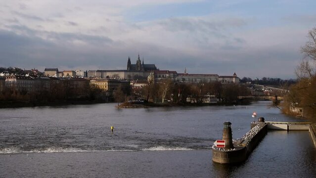 Prague skyline from Jir&radic;&deg;sk&asymp;&Oslash;v Most (bridge)
