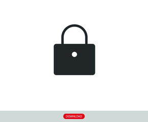 padlock icon vector logo template design element