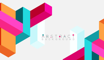 Fototapeta premium Abstract background. 3d cubes, cubic elements and blocks. Techno or business concept for wallpaper, banner, background, landing page