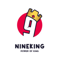 nine kings logo. illustration king vector 