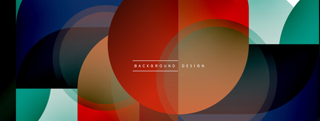 Fototapeta premium Creative geometric wallpaper. Minimal circle triangle and square line abstract background. Vector illustration for wallpaper banner background or landing page