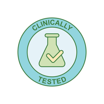 Clinically Tested Label, Clinically Approved Label Icon In Color Icon, Isolated On White Background 