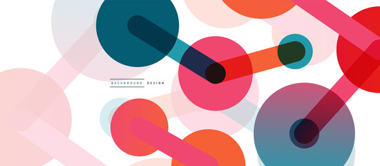 Abstract background. Round dots connected by lines. Trendy techno business template for wallpaper, banner, background or landing