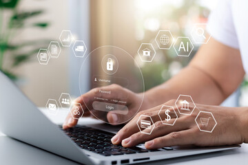 cybersecurity concept, user privacy security and encryption, secure internet access Future...