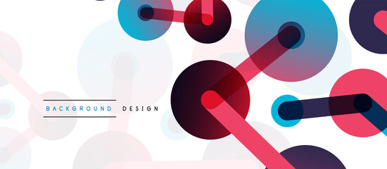 Abstract background. Round dots connected by lines. Trendy techno business template for wallpaper, banner, background or landing