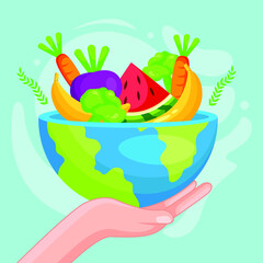 World food safety day celebration card vector design illustration.