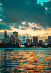 country skyline at sunset miami usa florida beautiful cute panorama 