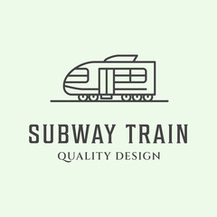 Subway train line vector logo icon art design minimalist illustration